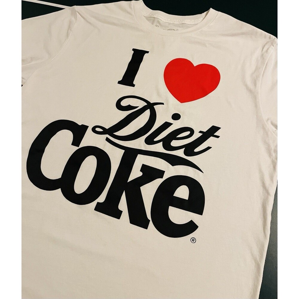 NEW Diet Coke Coca Cola Love Heart Officially Licensed T-Shirt XL White Beverage